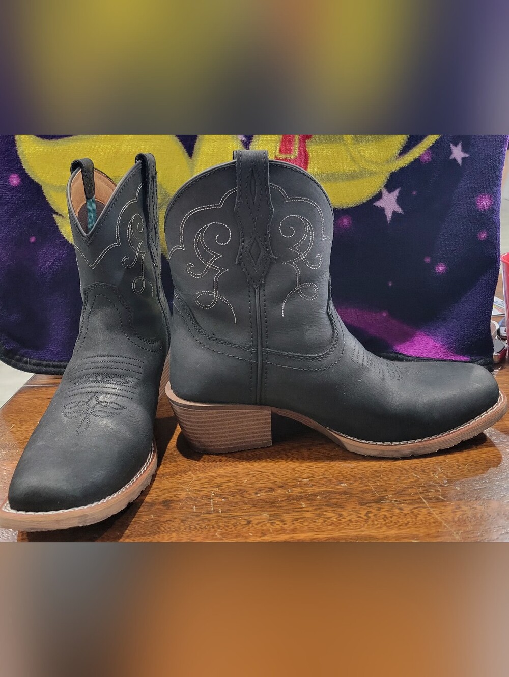 Justin Women’s Black Western Ankle Boots - Brand. Size 8 1/2